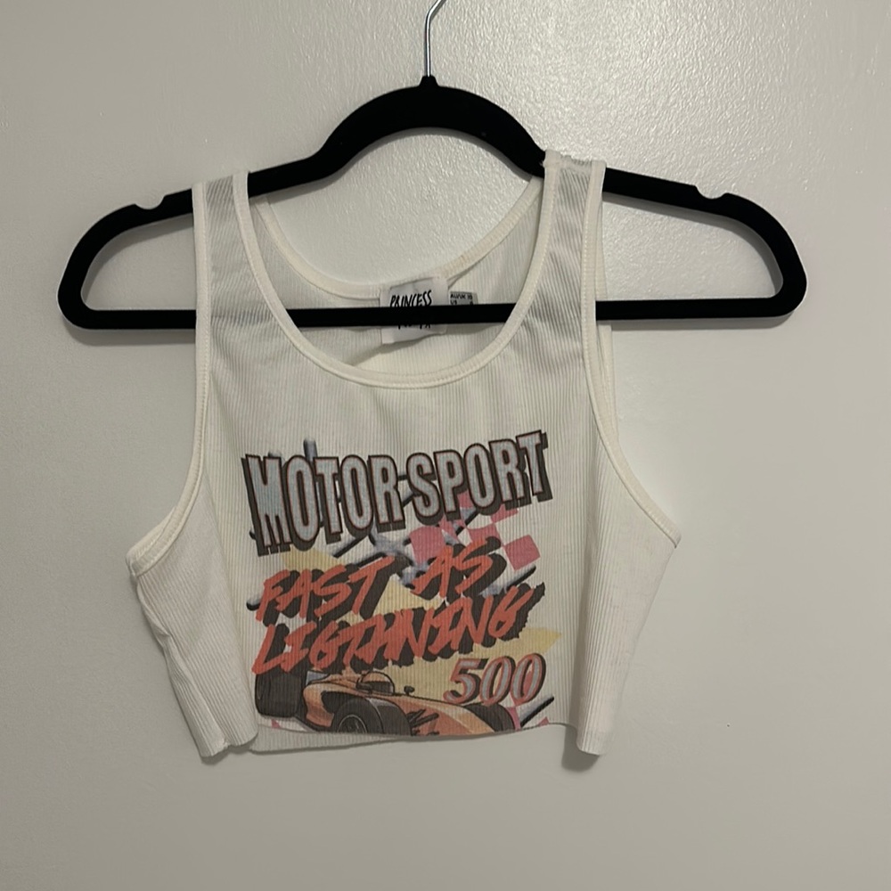 Motor sport graphic cropped tank